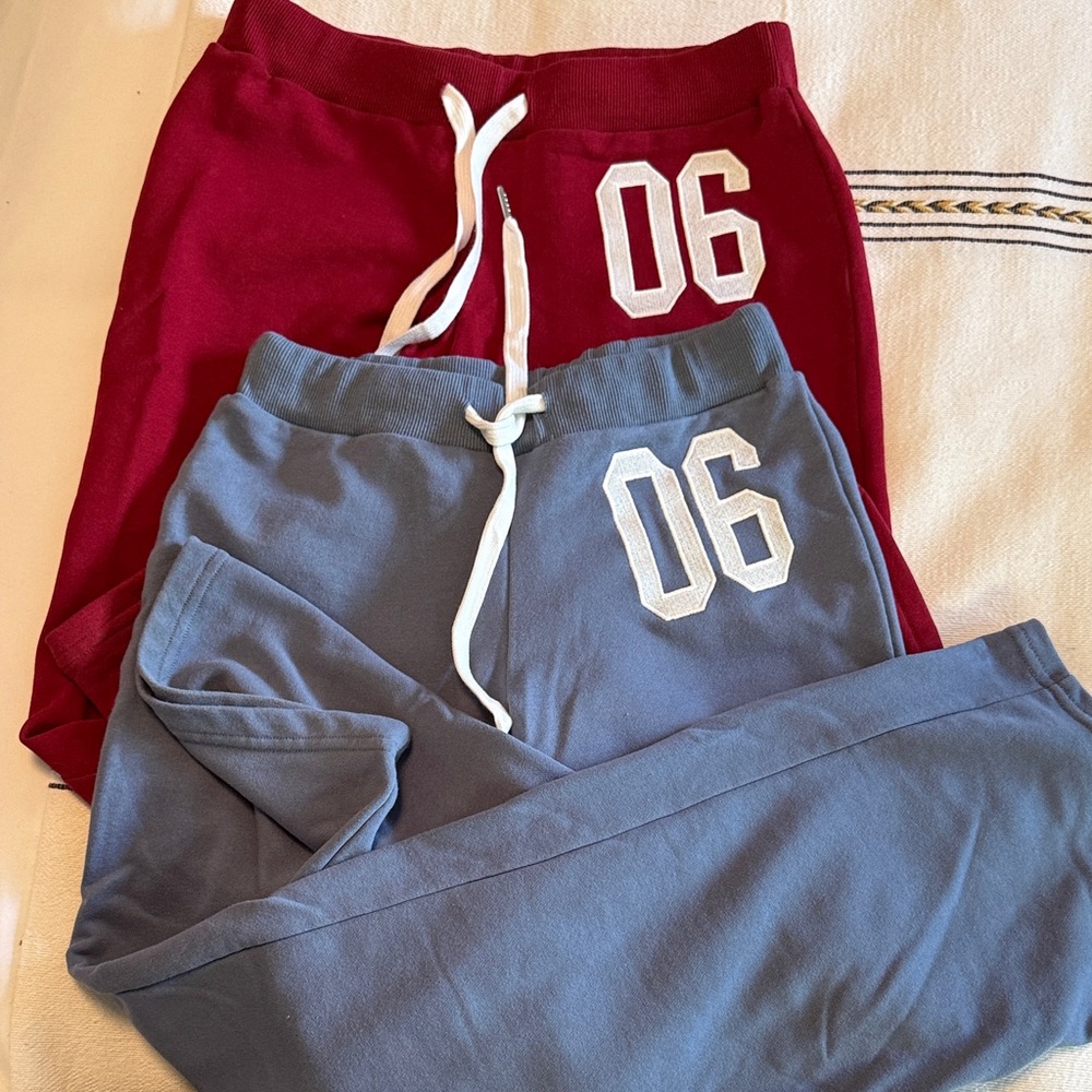 Edikted Red and Blue Jogger Pants